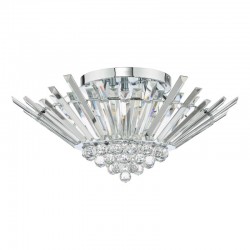 64934-003 Chrome 5 Light Semi Flush with Crystal