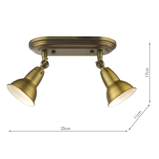 64938-003 Aged Brass 2 Light Spotlights