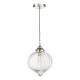 64939-003 Nickel Pendant with Ribbed Clear Glass