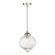 64939-003 Nickel Pendant with Ribbed Clear Glass