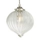 64939-003 Nickel Pendant with Ribbed Clear Glass