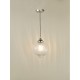 64939-003 Nickel Pendant with Ribbed Clear Glass