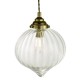 64940-003 Antique Brass Pendant with Ribbed Clear Glass