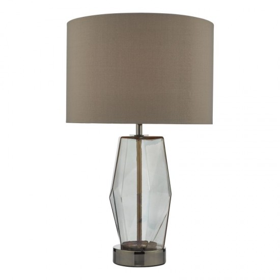 64941-003 Smoky Glass Touch Table Lamp with Grey Shade 64941-003 Smoky Glass Touch Table Lamp with Grey Shade