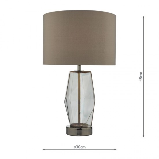 64941-003 Smoky Glass Touch Table Lamp with Grey Shade 64941-003 Smoky Glass Touch Table Lamp with Grey Shade
