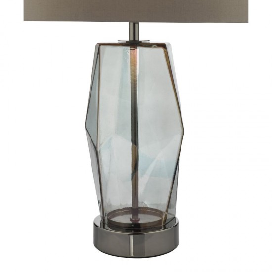 64941-003 Smoky Glass Touch Table Lamp with Grey Shade 64941-003 Smoky Glass Touch Table Lamp with Grey Shade