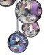 64942-003 Chrome 6 Light Cluster Pendant with Rainbow Glasses