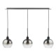 64950-003 Black 3 Light over Island Fitting with Mirrored Ombre Glasses