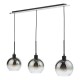 64950-003 Black 3 Light over Island Fitting with Mirrored Ombre Glasses