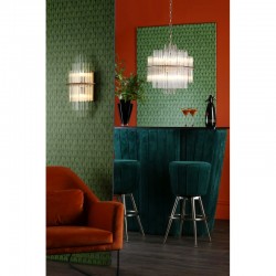 64952-003 Brushed Antique Gold Wall Lamp with Clear Glass Rods