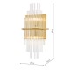 64952-003 Brushed Antique Gold Wall Lamp with Clear Glass Rods