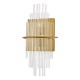 64952-003 Brushed Antique Gold Wall Lamp with Clear Glass Rods