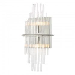 64953-003 Polished Chrome Wall Lamp with Clear Glass Rods 64953-003 Polished Chrome Wall Lamp with Clear Glass Rods