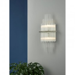 64953-003 Polished Chrome Wall Lamp with Clear Glass Rods