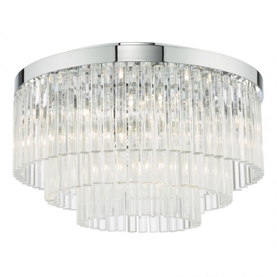 64956-003 Chrome 5 Light Flush with Clear Glass Rods 64956-003 Chrome 5 Light Flush with Clear Glass Rods