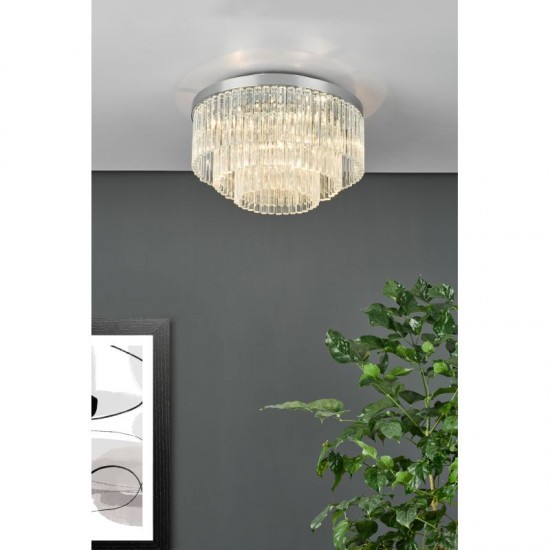 64956-003 Chrome 5 Light Flush with Clear Glass Rods 64956-003 Chrome 5 Light Flush with Clear Glass Rods