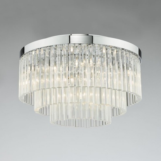 64956-003 Chrome 5 Light Flush with Clear Glass Rods 64956-003 Chrome 5 Light Flush with Clear Glass Rods