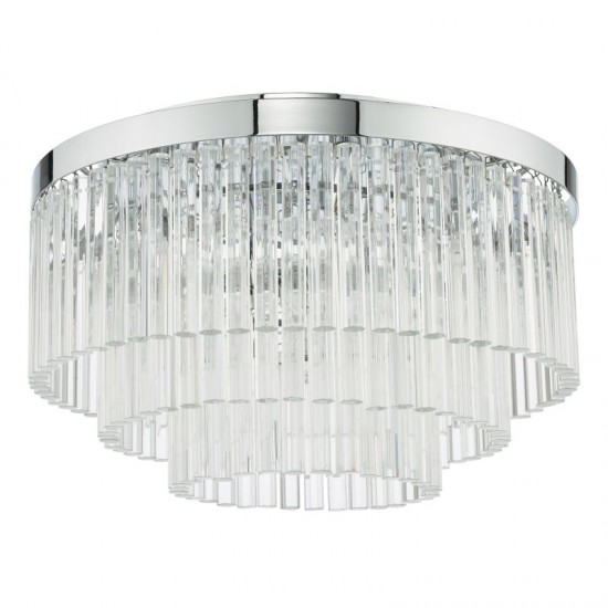 64956-003 Chrome 5 Light Flush with Clear Glass Rods 64956-003 Chrome 5 Light Flush with Clear Glass Rods