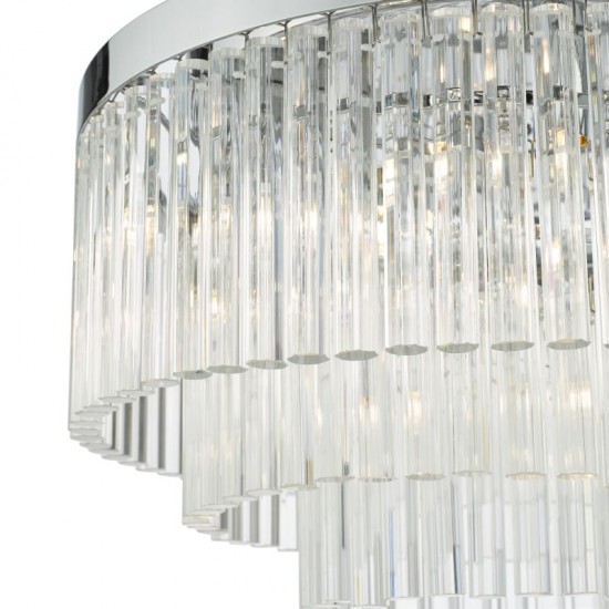 64956-003 Chrome 5 Light Flush with Clear Glass Rods 64956-003 Chrome 5 Light Flush with Clear Glass Rods