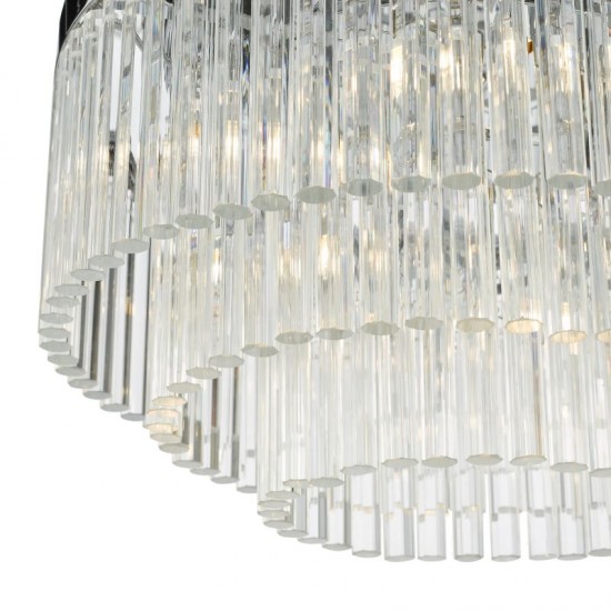 64956-003 Chrome 5 Light Flush with Clear Glass Rods 64956-003 Chrome 5 Light Flush with Clear Glass Rods