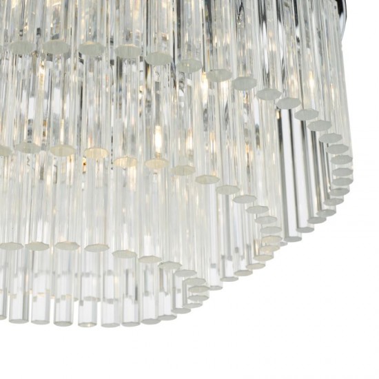 64956-003 Chrome 5 Light Flush with Clear Glass Rods 64956-003 Chrome 5 Light Flush with Clear Glass Rods