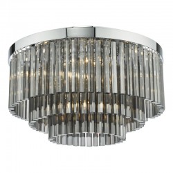 64957-003 Chrome 5 Light Flush with Smoked Glass Rods
