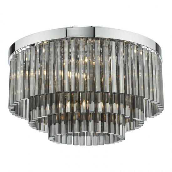 64957-003 Chrome 5 Light Flush with Smoked Glass Rods 64957-003 Chrome 5 Light Flush with Smoked Glass Rods