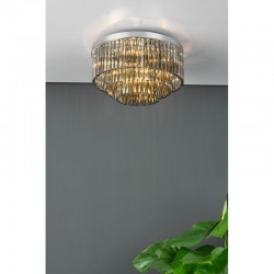 64957-003 Chrome 5 Light Flush with Smoked Glass Rods