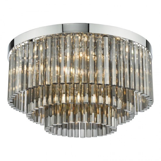 64957-003 Chrome 5 Light Flush with Smoked Glass Rods 64957-003 Chrome 5 Light Flush with Smoked Glass Rods
