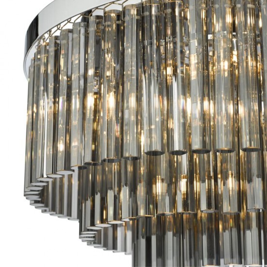 64957-003 Chrome 5 Light Flush with Smoked Glass Rods 64957-003 Chrome 5 Light Flush with Smoked Glass Rods