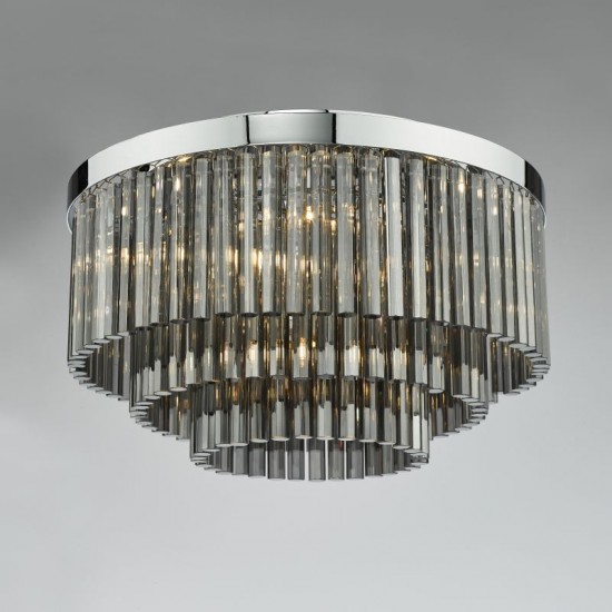 64957-003 Chrome 5 Light Flush with Smoked Glass Rods 64957-003 Chrome 5 Light Flush with Smoked Glass Rods