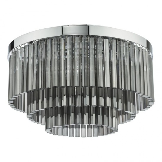 64957-003 Chrome 5 Light Flush with Smoked Glass Rods 64957-003 Chrome 5 Light Flush with Smoked Glass Rods