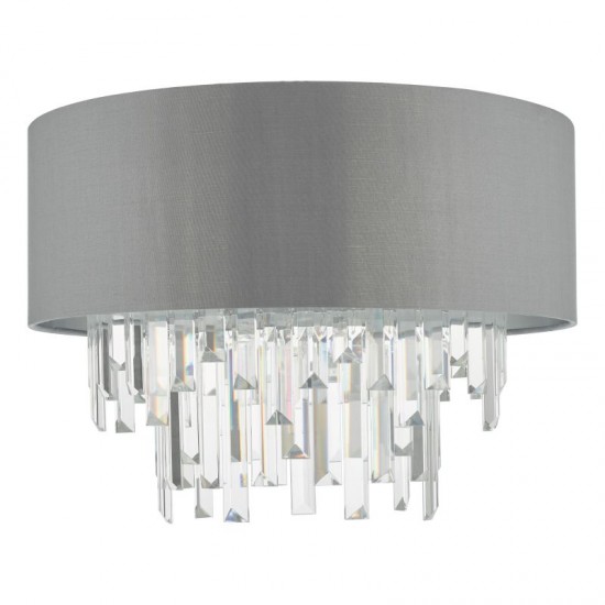 64966-003 Crystal 4 Light Ceiling Lamp with Grey Shade