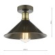 64968-003 Antique Brass & Graphite Flush