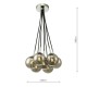 64990-003 Chrome 7 Light Cluster Pendant with Smoked Mirrored Glasses