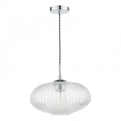 64992-003 Chrome Pendant with Clear Ribbed Glass 64992-003 Chrome Pendant with Clear Ribbed Glass