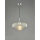 64992-003 Chrome Pendant with Clear Ribbed Glass