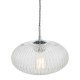 64992-003 Chrome Pendant with Clear Ribbed Glass