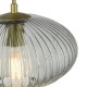 64993-003 Antique Brass Pendant with Smoky Ribbed Glass