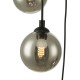 64999-003 Black 5 Light Cluster Pendant with Smoked Mirrored Glasses