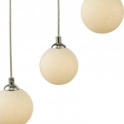 65004-003 Chrome 5 Light Cluster Pendant with Opal Glasses
