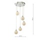 65004-003 Chrome 5 Light Cluster Pendant with Opal Glasses