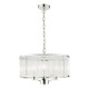 65007-003 Polished Nickel 3 Light Pendant with Clear Glass Rods