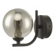 65013-003 Black Wall Lamp with  Smoky Glass