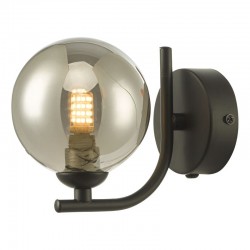 65013-003 Black Wall Lamp with  Smoky Glass 65013-003 Black Wall Lamp with  Smoky Glass