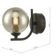 65013-003 Black Wall Lamp with  Smoky Glass