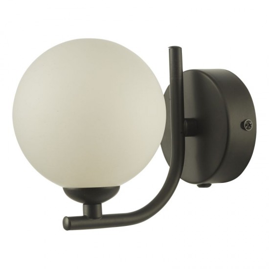 65014-003 Black Wall Lamp with White Glass