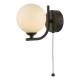 65014-003 Black Wall Lamp with White Glass