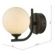 65014-003 Black Wall Lamp with White Glass