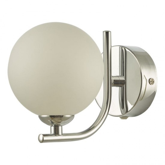 65016-003 Chrome Wall Lamp with White Glass